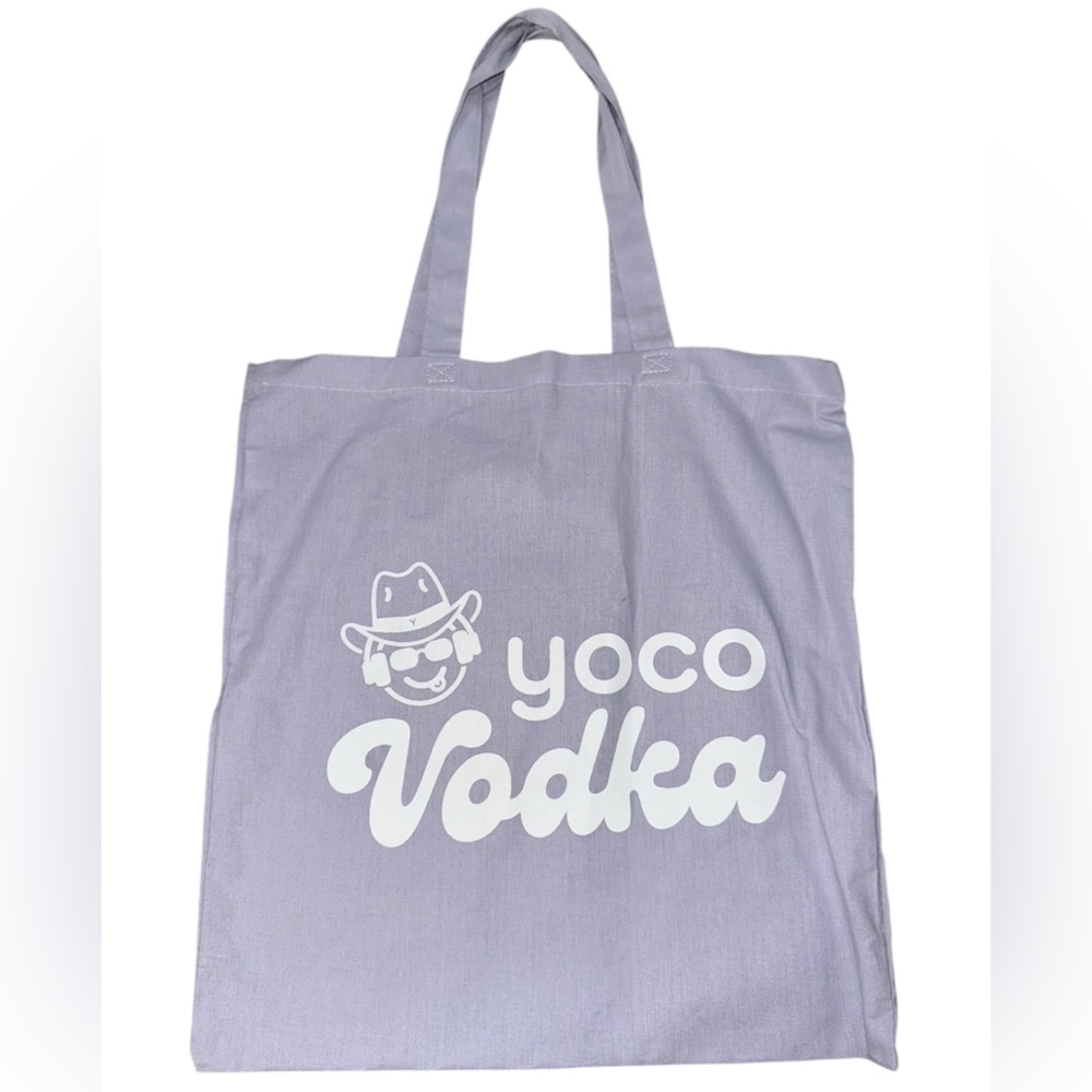 Yoco Vodka Purple White Canvas Tote Bag NWT